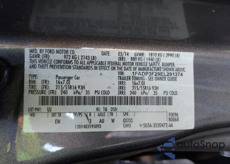 2014 Ford Focus Se from USA, damaged, VIN 1FADP3F29EL291374